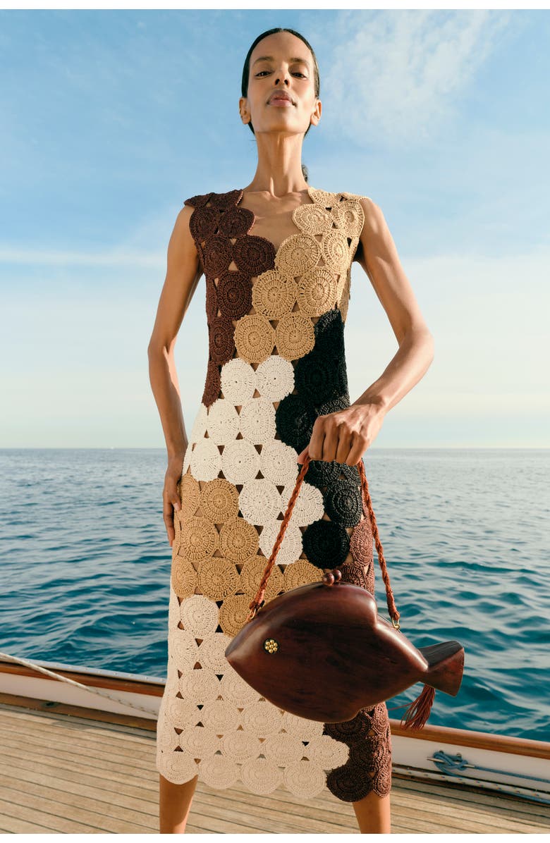 SIMONMILLER Carved Wood Fish Clutch, Alternate, color,