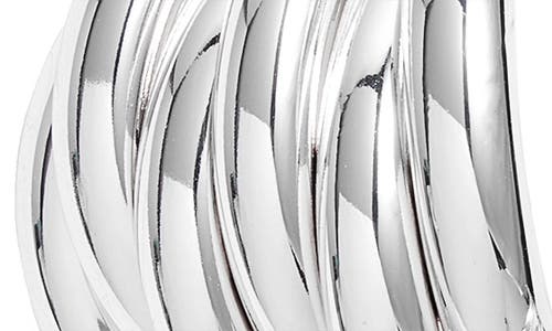 Open Edit Ridge Hoop Earrings In Metallic