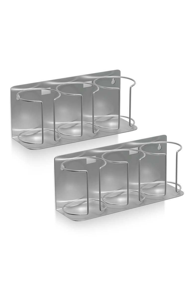 Set of 2 Storage Cup Holder Organizers, Main, color, SILVER