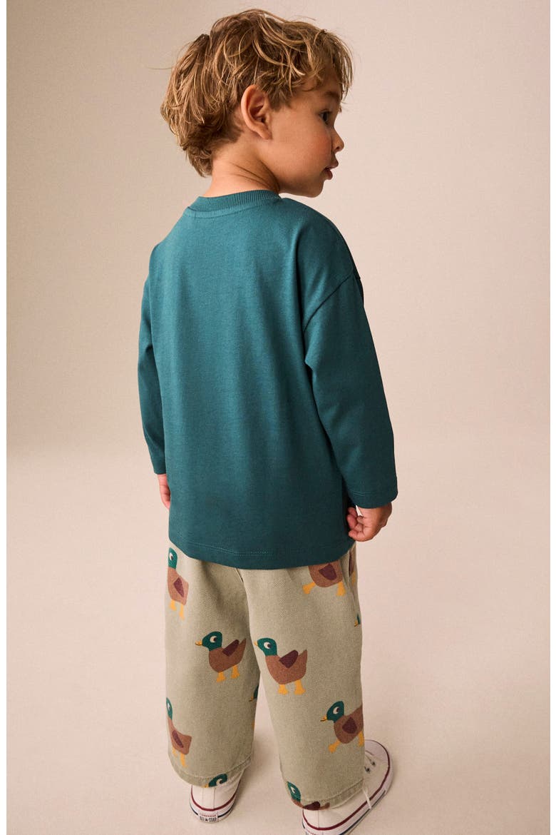 Kids' Slogan Long Sleeve Cotton Graphic T-Shirt, Alternate, color, GREEN