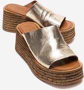 Forever & Always Shoes Marc Leather Wedge Sandal