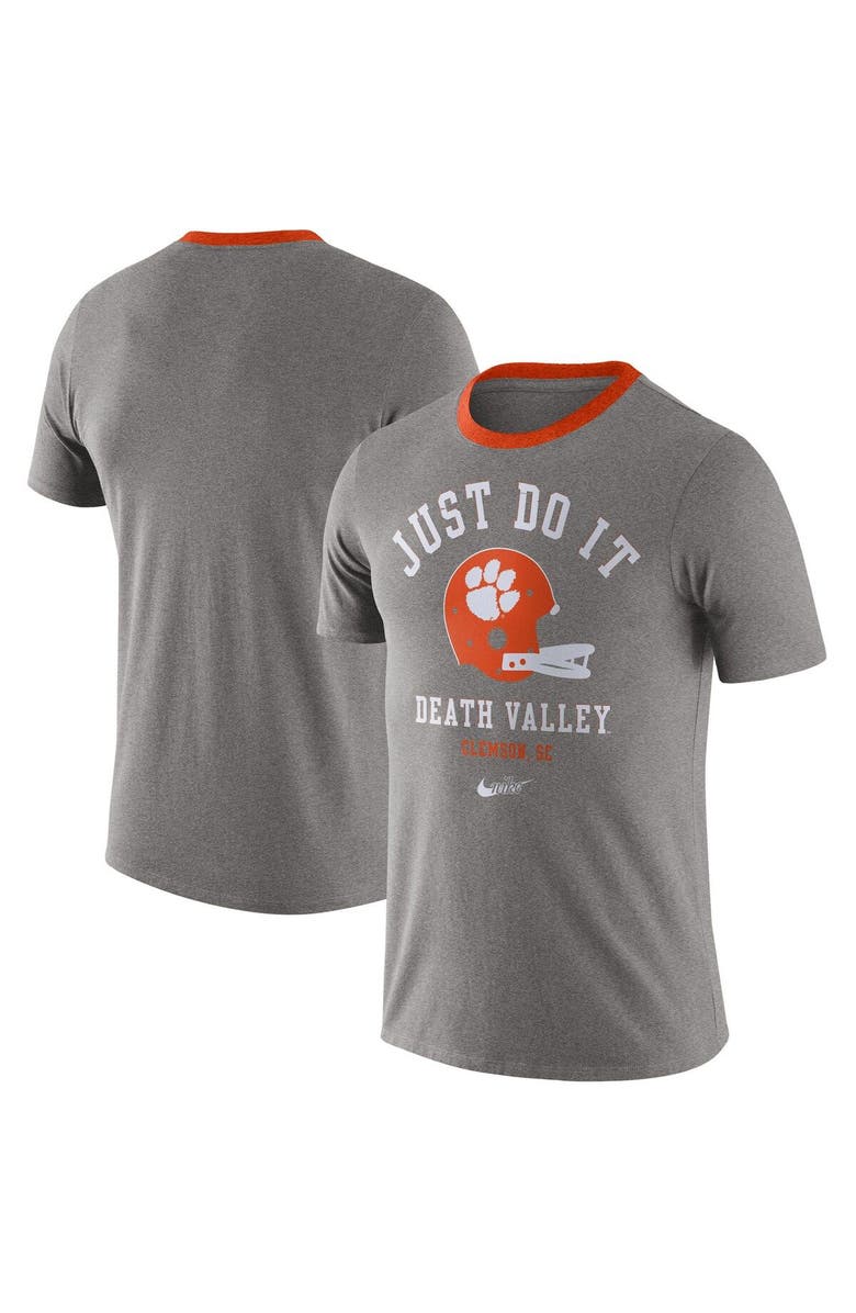 Nike Men's Nike Heathered Gray Clemson Tigers Vault Helmet Tri-Blend T-Shirt, Main, color, 