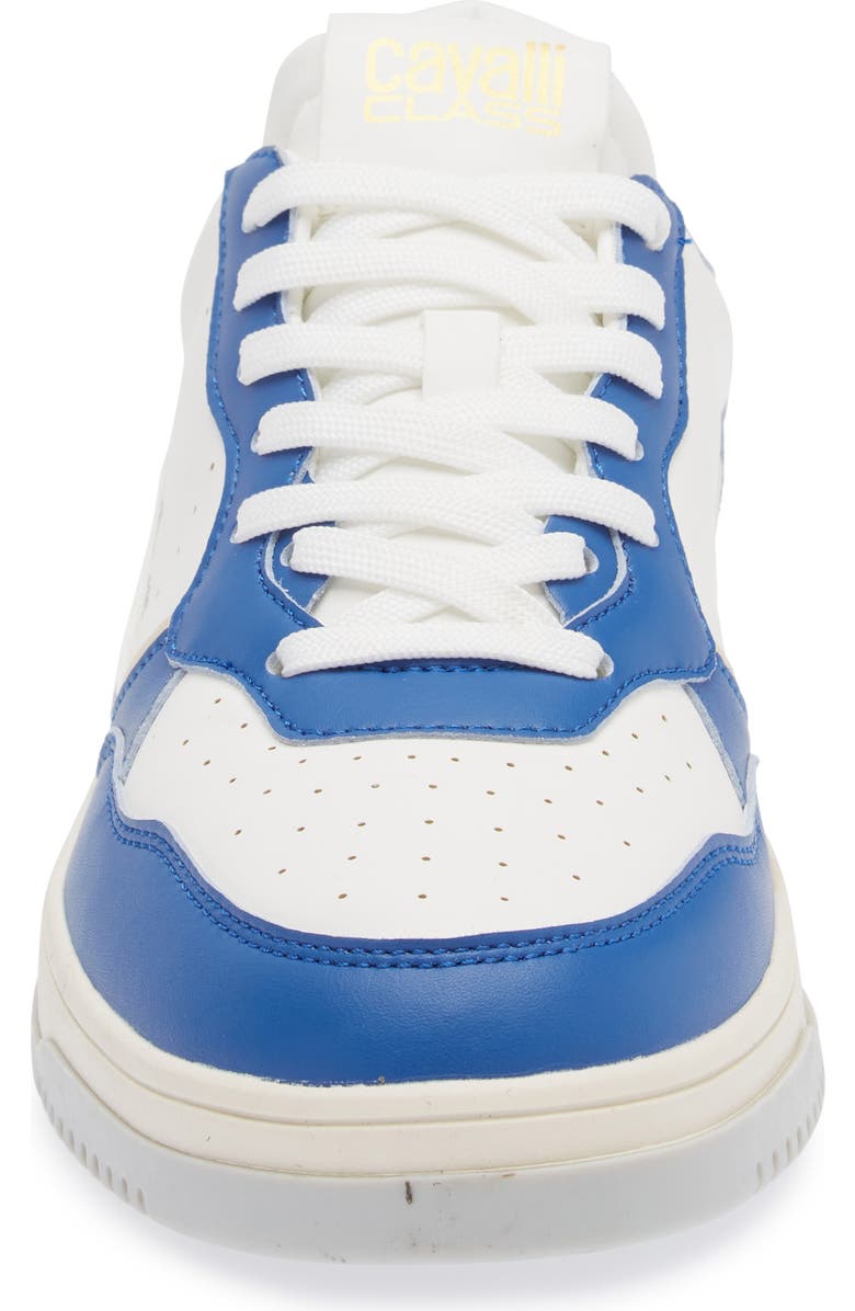 Roberto Cavalli Cavalli Class Two-Tone Perforated Low Top Sneaker, Alternate, color, White/ White