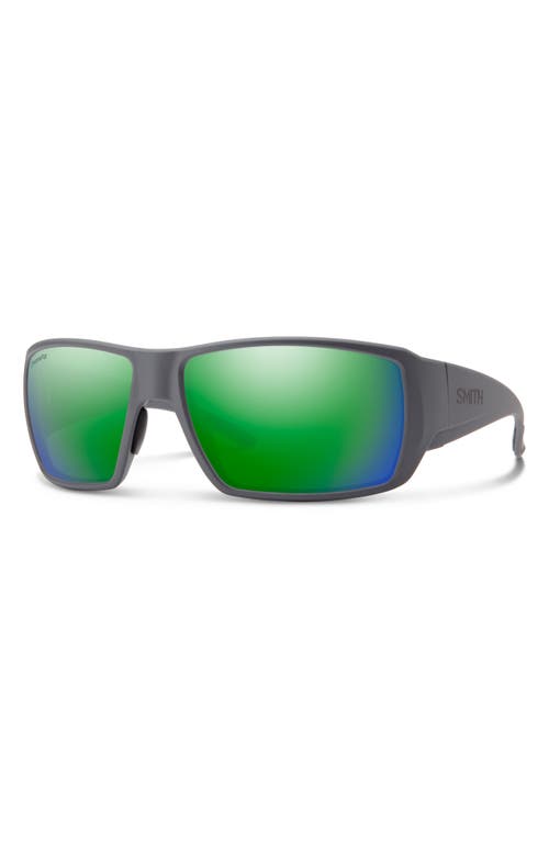 Smith Guides Choice Xl 63mm Chromapop™ Polarized Oversize Square Sunglasses In Green