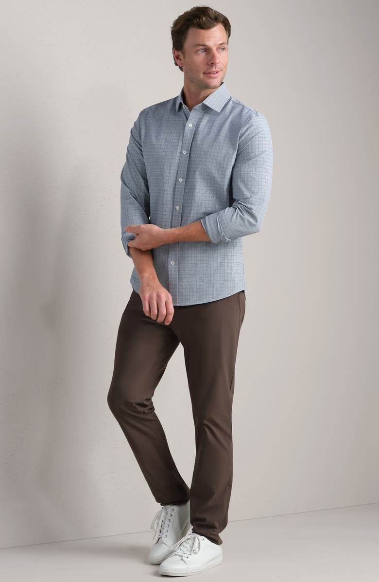 Rhone State of Mind Check Slim Fit Button-Up Shirt, Alternate, color, Blue Pearl Houndstooth