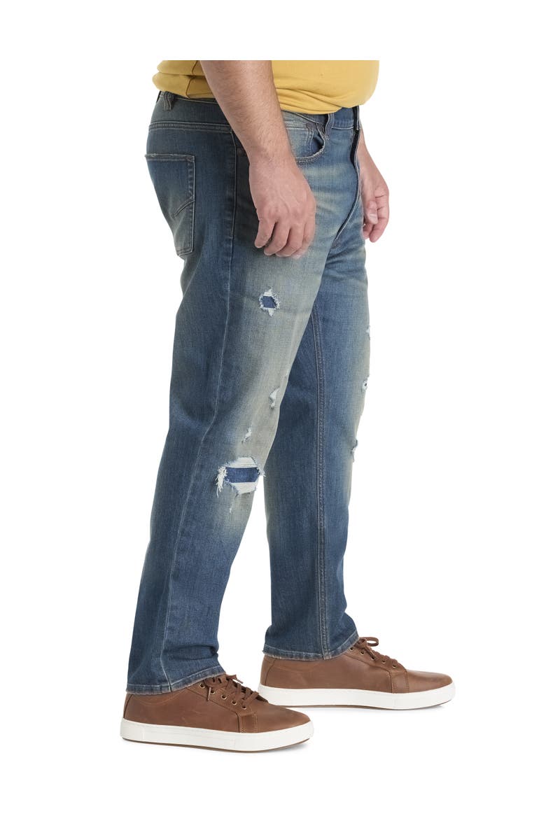 True Nation by DXL Big & Tall Rip and Repair Tapered-Fit Jeans, Alternate, color, Rough Edges