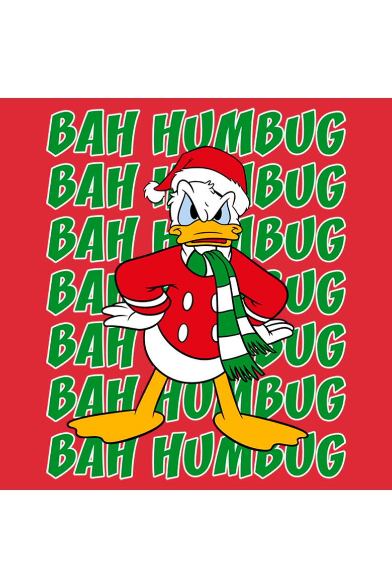 Men's Christmas Donald Duck Bah Humbug Short Sleeve Graphic T-Shirt, Alternate, color, Red Heather