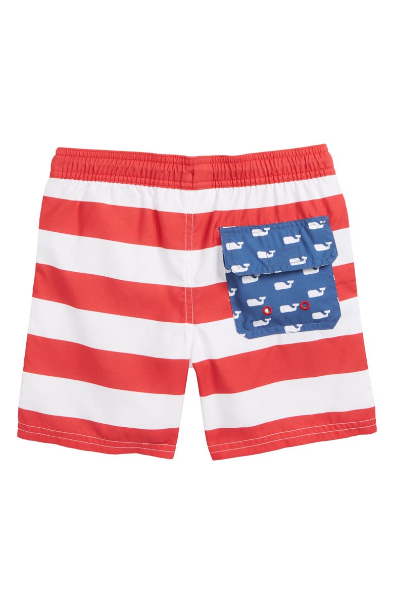 vineyard vines Chappy USA Flag Swim Trunks, Alternate, color, 