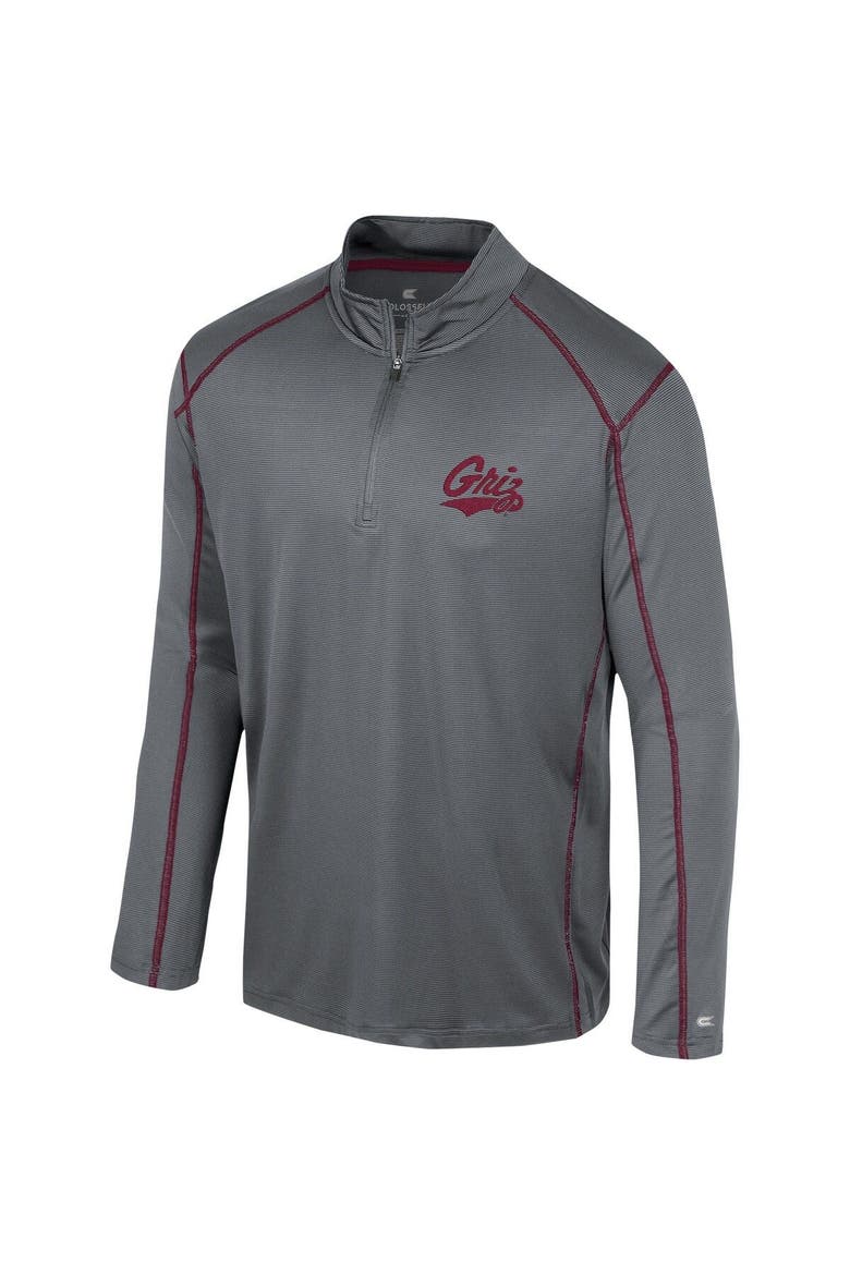 Men's Colosseum Black Montana Grizzlies Cameron Quarter-Zip Windshirt, Alternate, color, Black