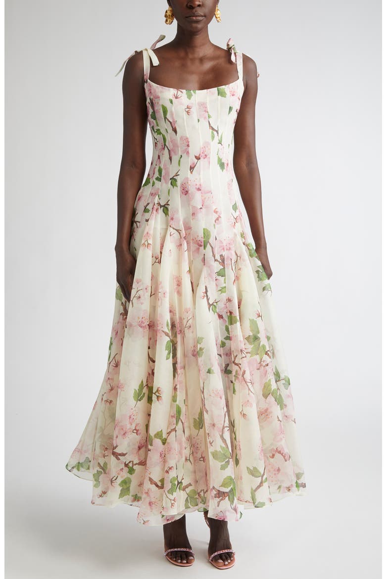 cherry blossom dress Sakura Spring Soft Pink Floral Fit and Flare Sleeveless Skater Breathtaking fusion of romance and bold femininity Peruvian Connection Cherry Blossom Womens