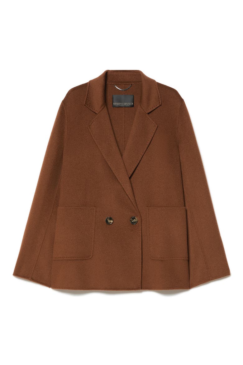 Double Breasted Virgin Wool Jacket, Alternate, color, CHOCOLATE
