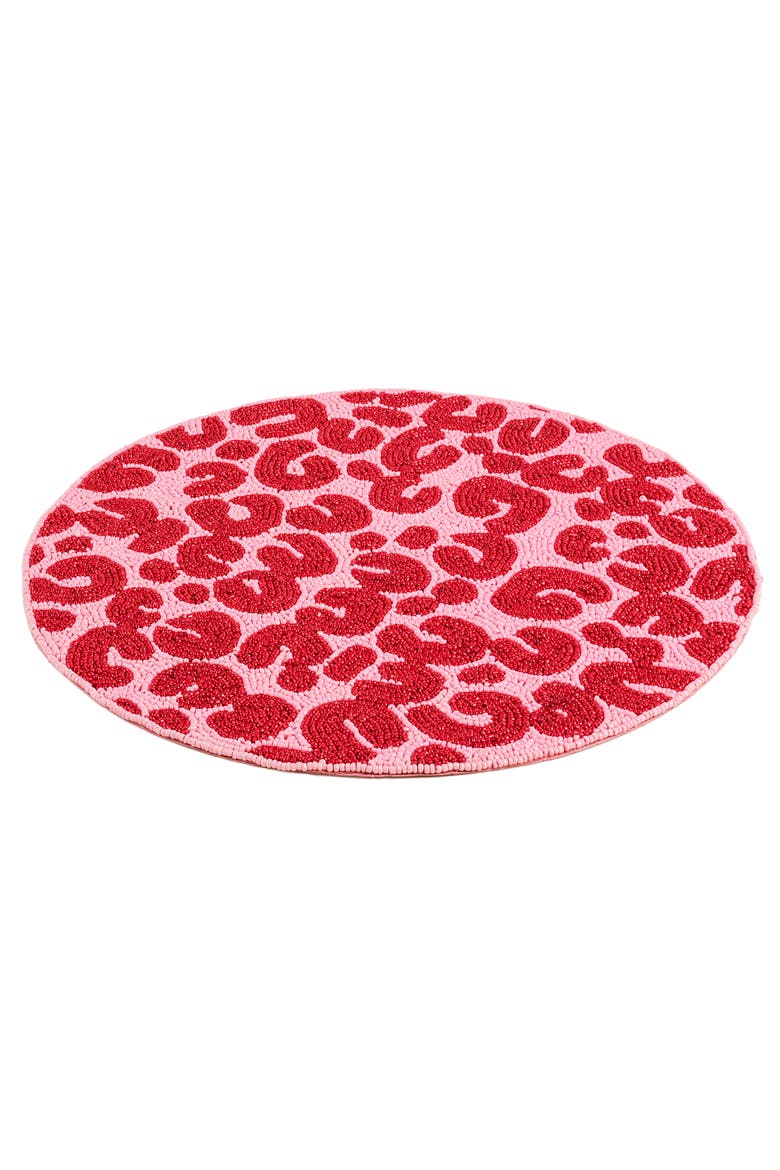 Dadri Beadded Placemat Animal 14 In, Alternate, color, Red