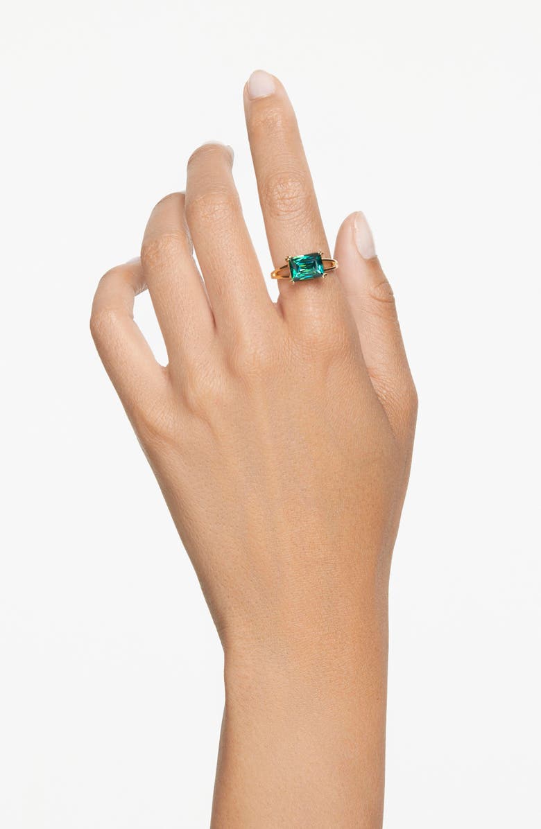 Swarovski Stilla Cocktail Ring, Alternate, color, Green