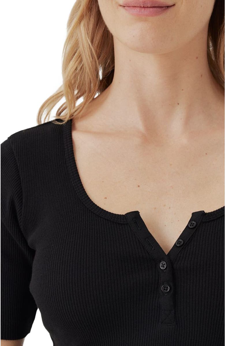 Pact Organic Cotton Favorite Rib Henley Top, Alternate, color, 