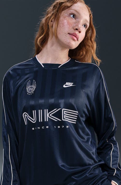 Nike Dri-fit Oversize Printed Top In Blue