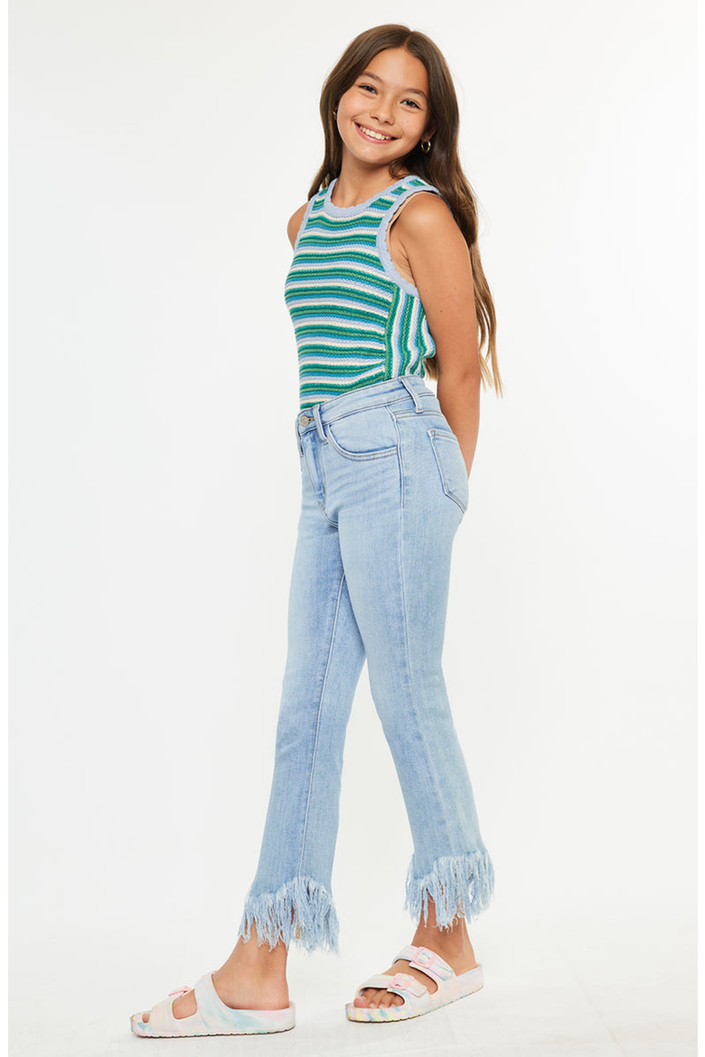 Beth High Rise Cropped Bootcut Jeans, Alternate, color, Medium Wash