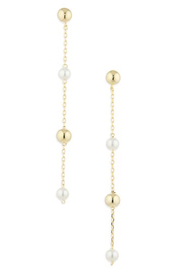 Argento Vivo Faux Pearl Chain Drop Earrings