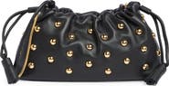 Veronica Beard Small Stash Studded Leather Drawstring Clutch