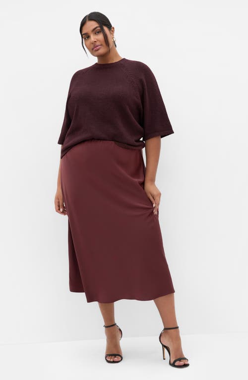 City Chic Miranda Midi Skirt In Burgundy