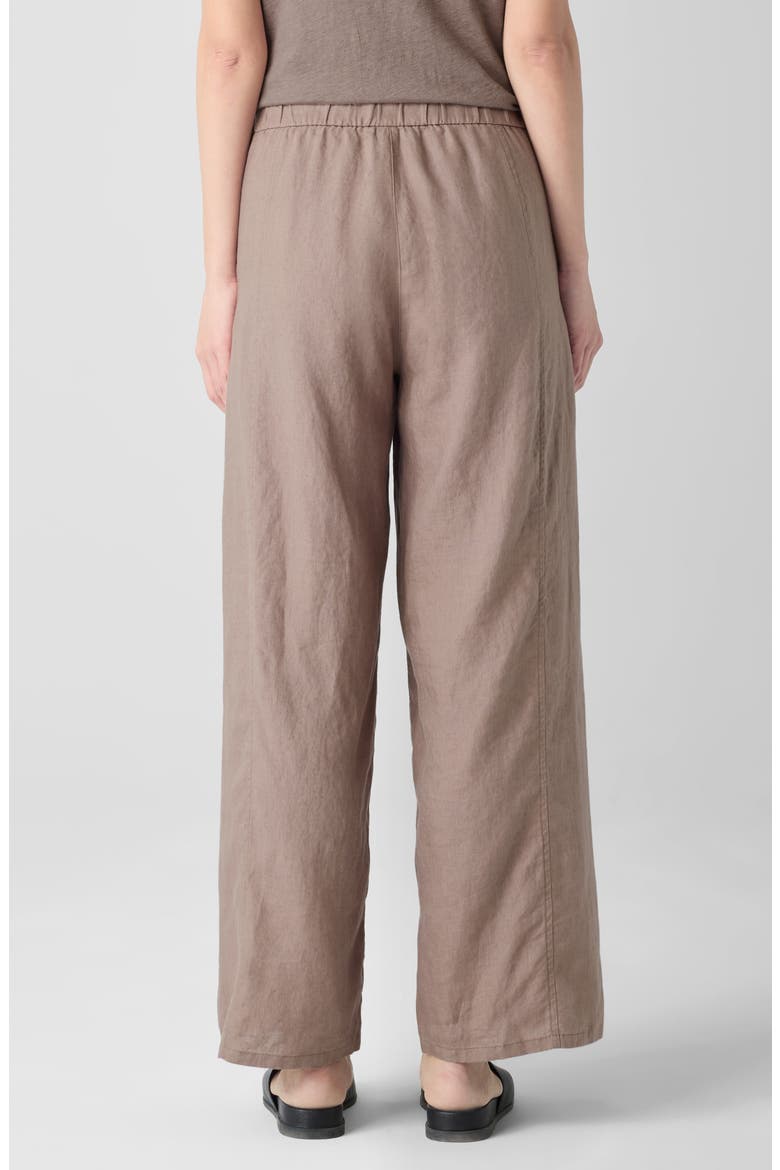 Wide Leg Organic Linen Ankle Pants, Alternate, color, COCOA