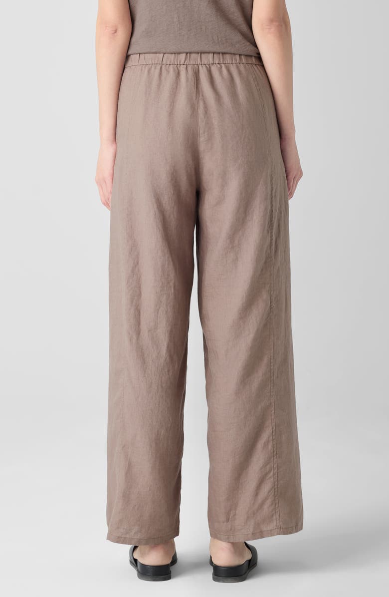 Eileen Fisher Wide Leg Organic Linen Ankle Pants, Alternate, color, Cocoa