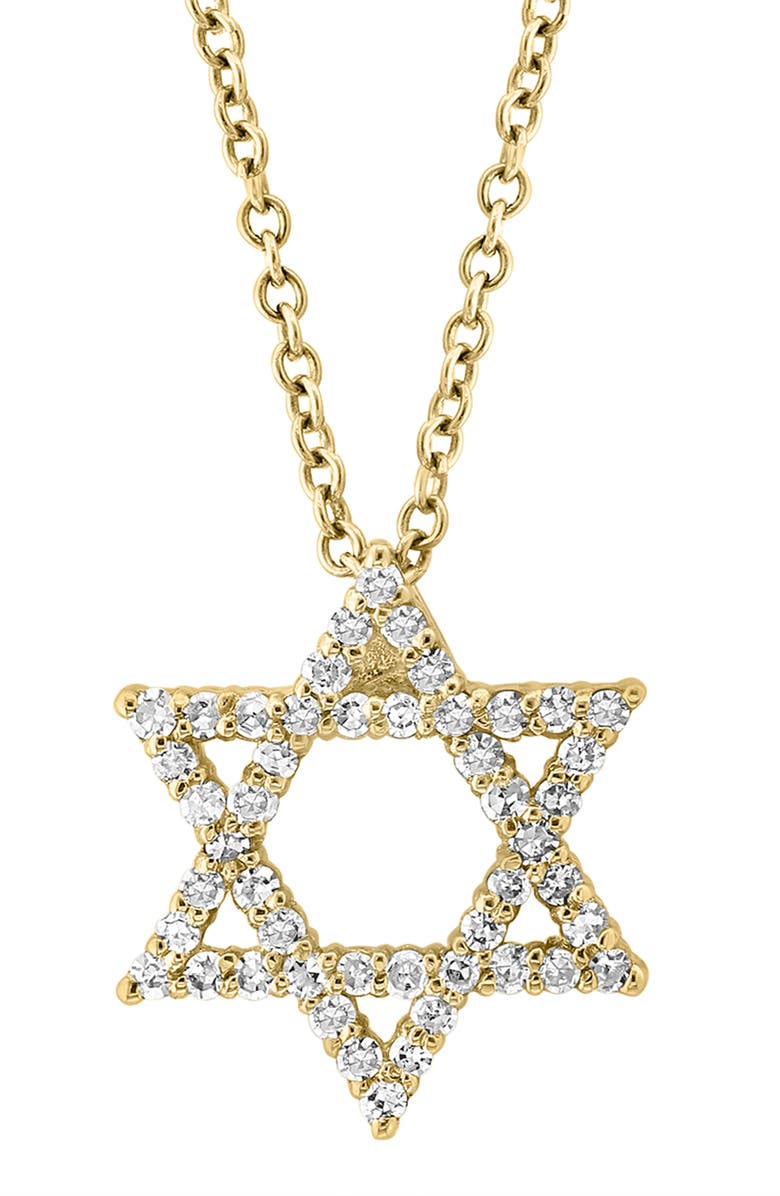 EFFY 14K Yellow Gold Diamond Star of David Pendant Necklace - 0.24ct., Alternate, color, Yellow Gold
