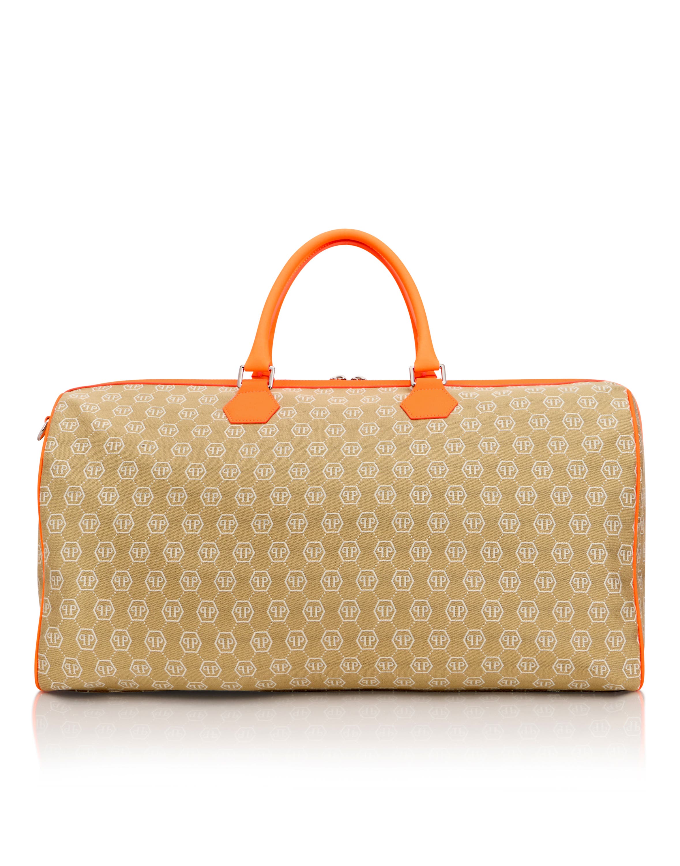 Weekend Bag Jacquard Monogram Men, Alternate, color, beige/orange