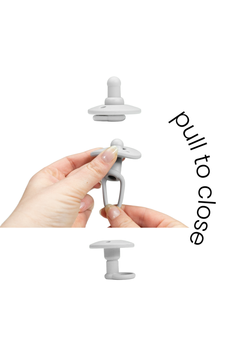 embé Baby Binnie Stow-Away Retractable Silicone Pacifier, Alternate, color, Pebble