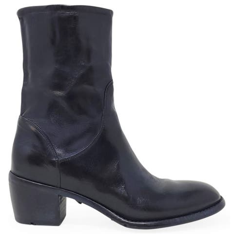 Leather Mid Calf Boot