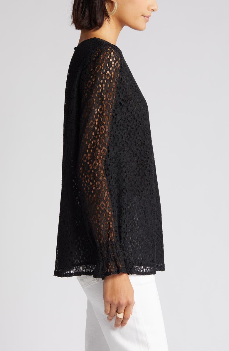 Misook Lace Overlay Blouse, Alternate, color, 