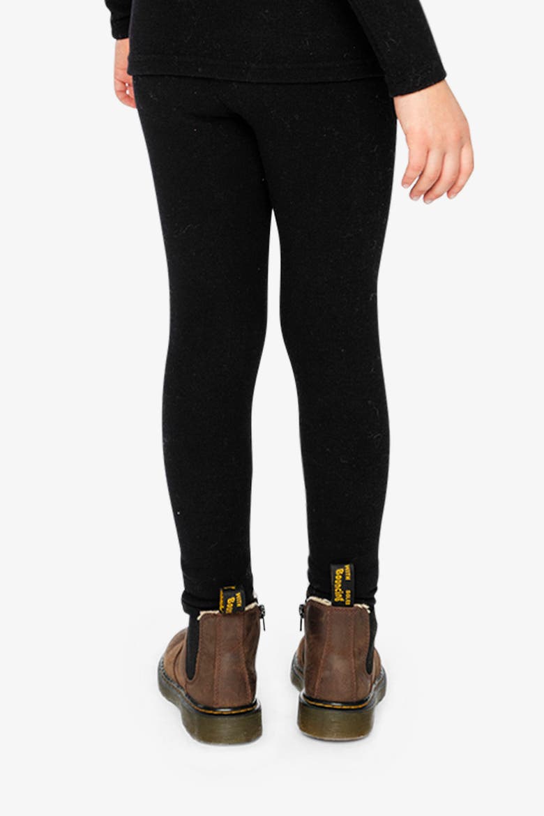 Ribbed Elastic Waist Logo Leggings, Alternate, color, Black