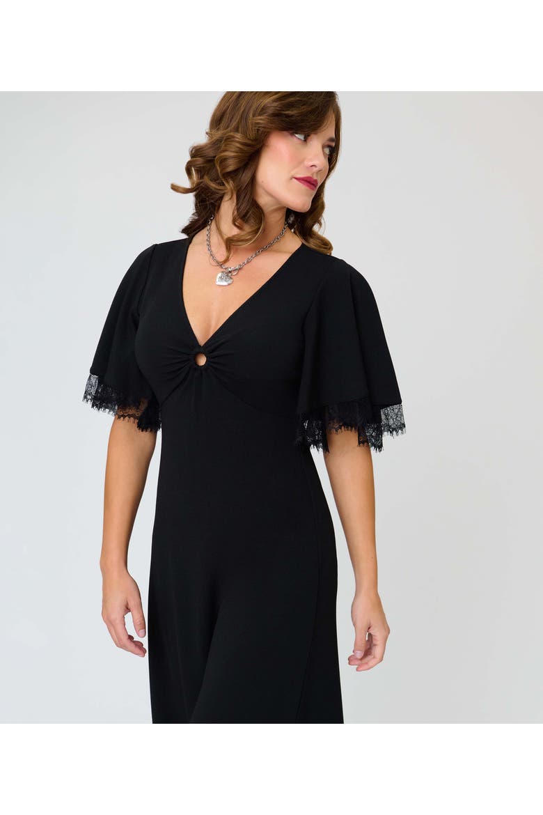 Cut Out Knit Maxi Dress, Alternate, color, Black Solid