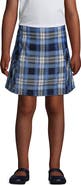 Lands' End School Uniform Girls Slim Side Pleat Plaid Skort Above Knee