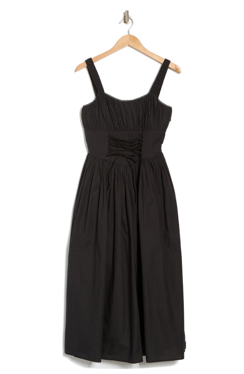Maisie Corset Cotton Midi Dress, Alternate, color, 