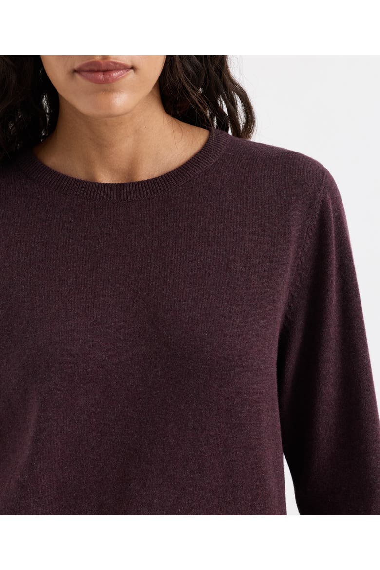Organic Cotton Essential Crew Neck Sweater, Alternate, color, Plum Heather