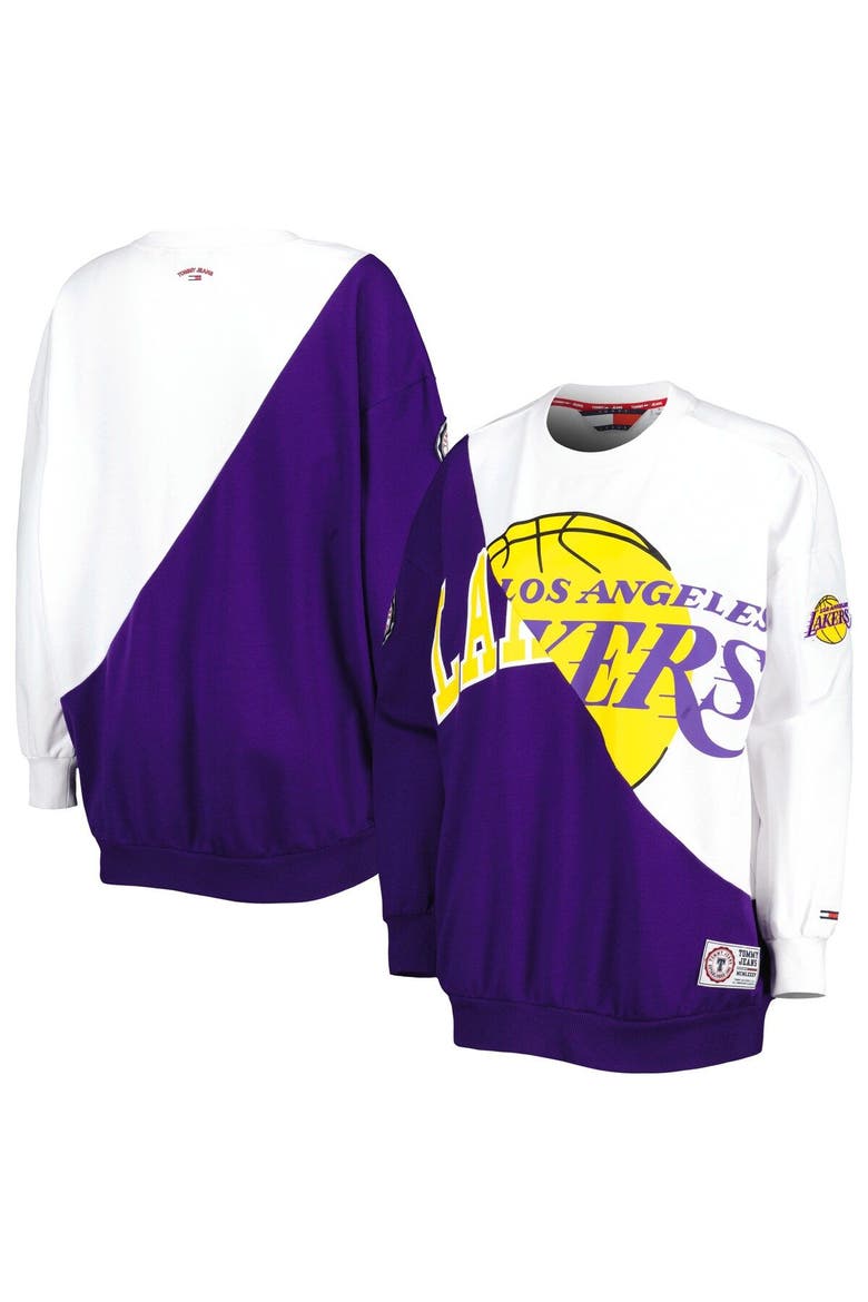 Women's Tommy Jeans Purple/White Los Angeles Lakers Ariel Pullover Sweatshirt, Main, color, Purple