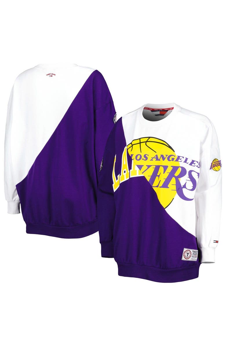 TOMMY JEANS Women's Tommy Jeans Purple/White Los Angeles Lakers Ariel Pullover Sweatshirt, Main, color, Purple