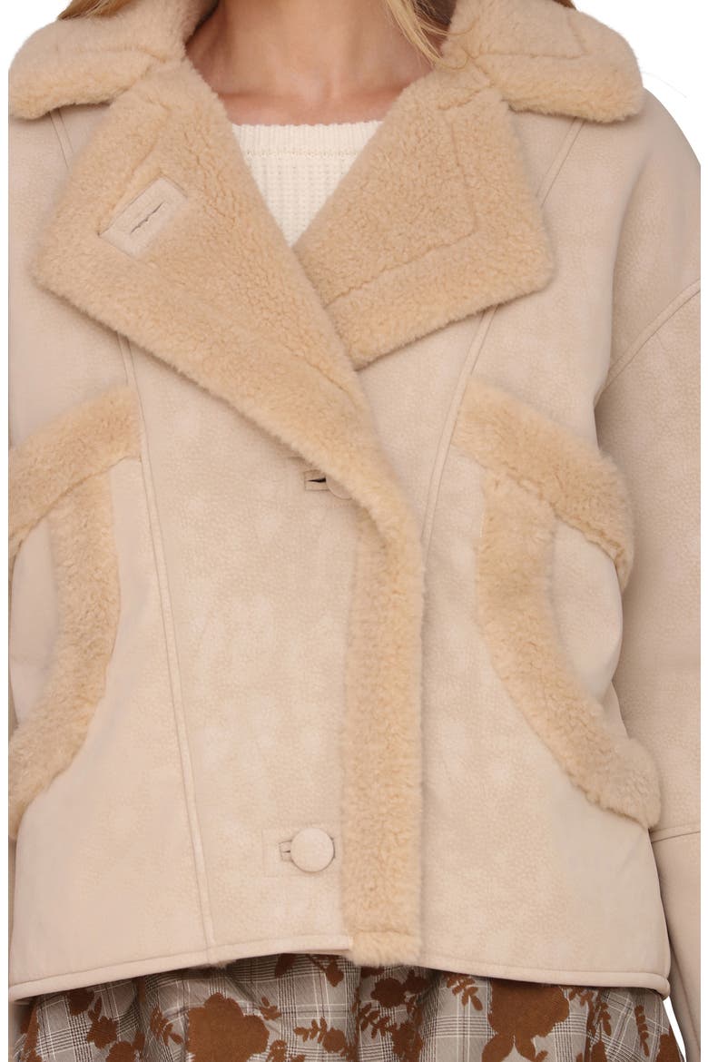 Oversize Faux Shearling Coat, Alternate, color, TAUPE