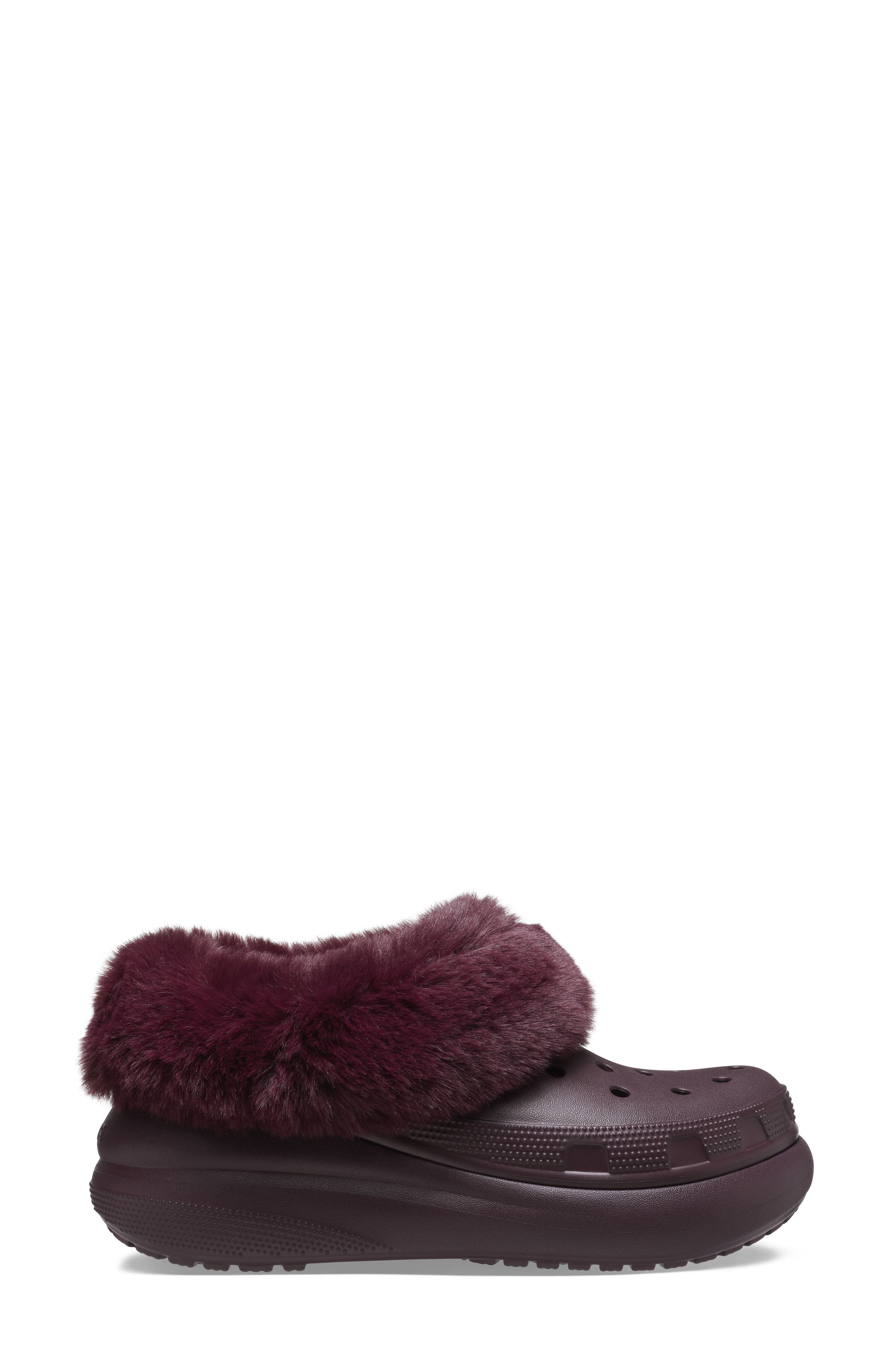 Classic Furever Crush Faux Shearling Lined Clog, Alternate, color, DARK CHERRY