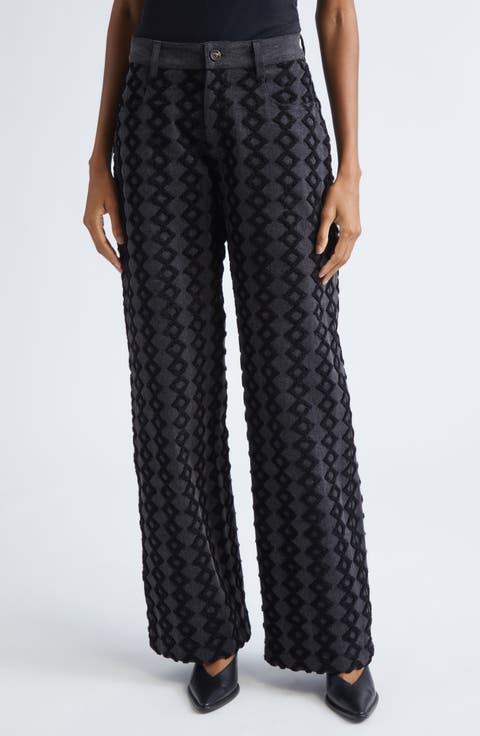 Stulla Geometric Embroidered Wide Leg Jeans