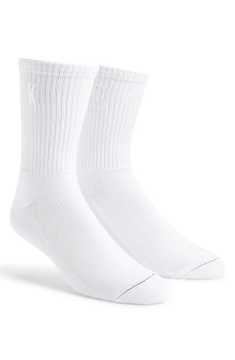 Cotton Blend Rib 2-Pack Crew Socks