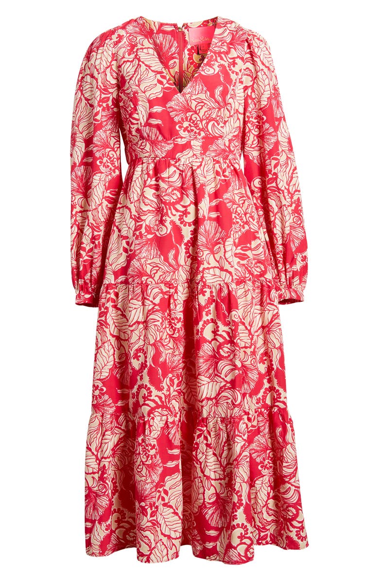 Lilly Pulitzer Tinslee Long Sleeve Tiered Midi Dress | Nordstrom
