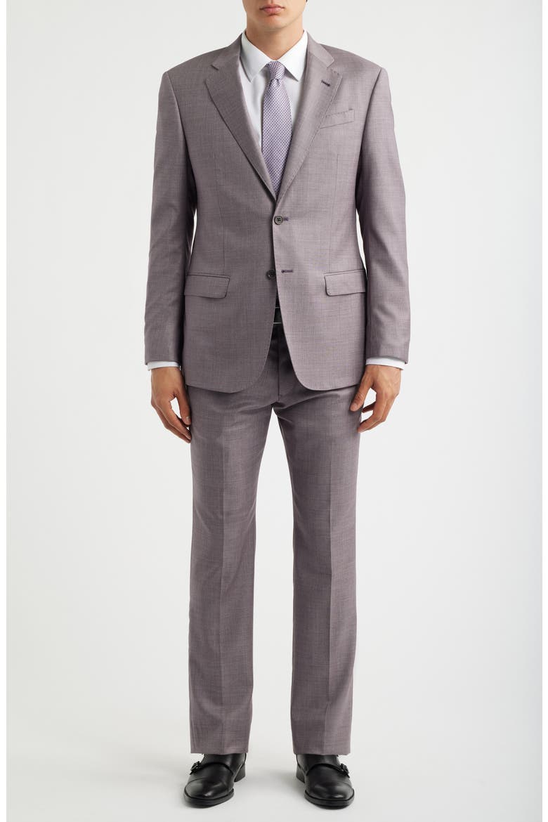 Pale Purple Virgin Wool Suit, Main, color, DARK PURPLE