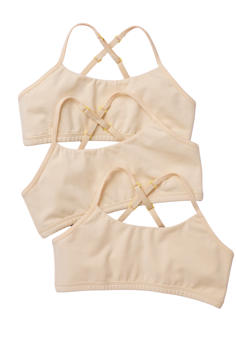 Ladybug Cotton Bra 3PK, Alternate, color, Beige
