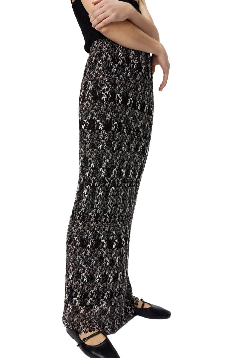Missoni Long Pencil Skirt In Embroidered Lace, Alternate, color, Black 
Brown