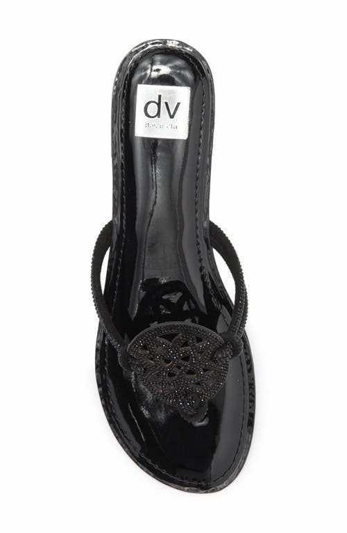 Dolce Vita Dv By  Gotie Rhinestone Strap Slide Sandal In Black Patent