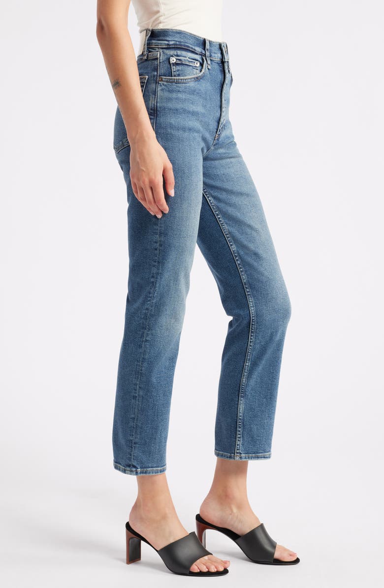 rag & bone Flexi Wren High Waist Ankle Slim Straight Leg Jeans, Alternate, color, Sadie