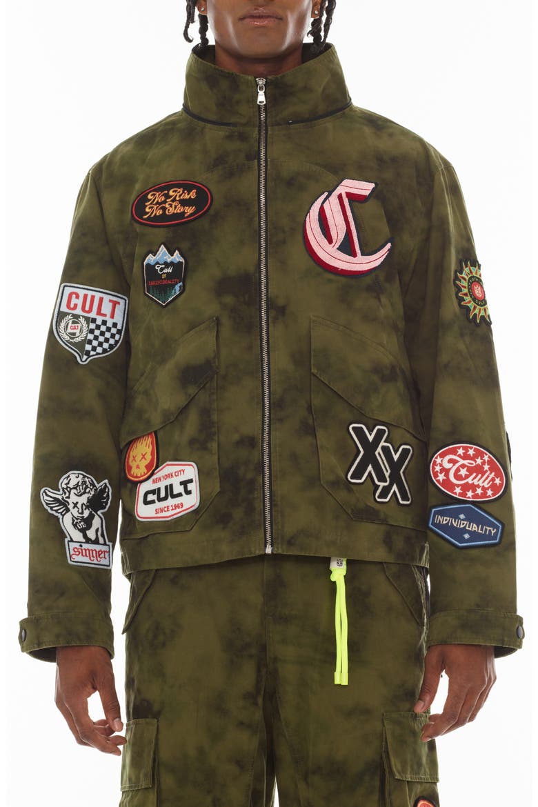 Y2K Patches Cotton Jacket, Alternate, color, CAMO