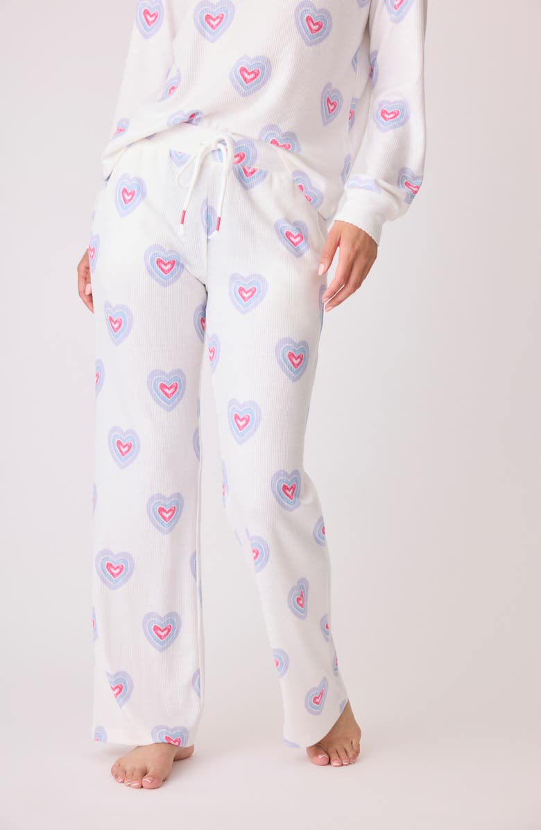 PJ Salvage Peace & Love Thermal Knit Pajama Pants, Alternate, color, 