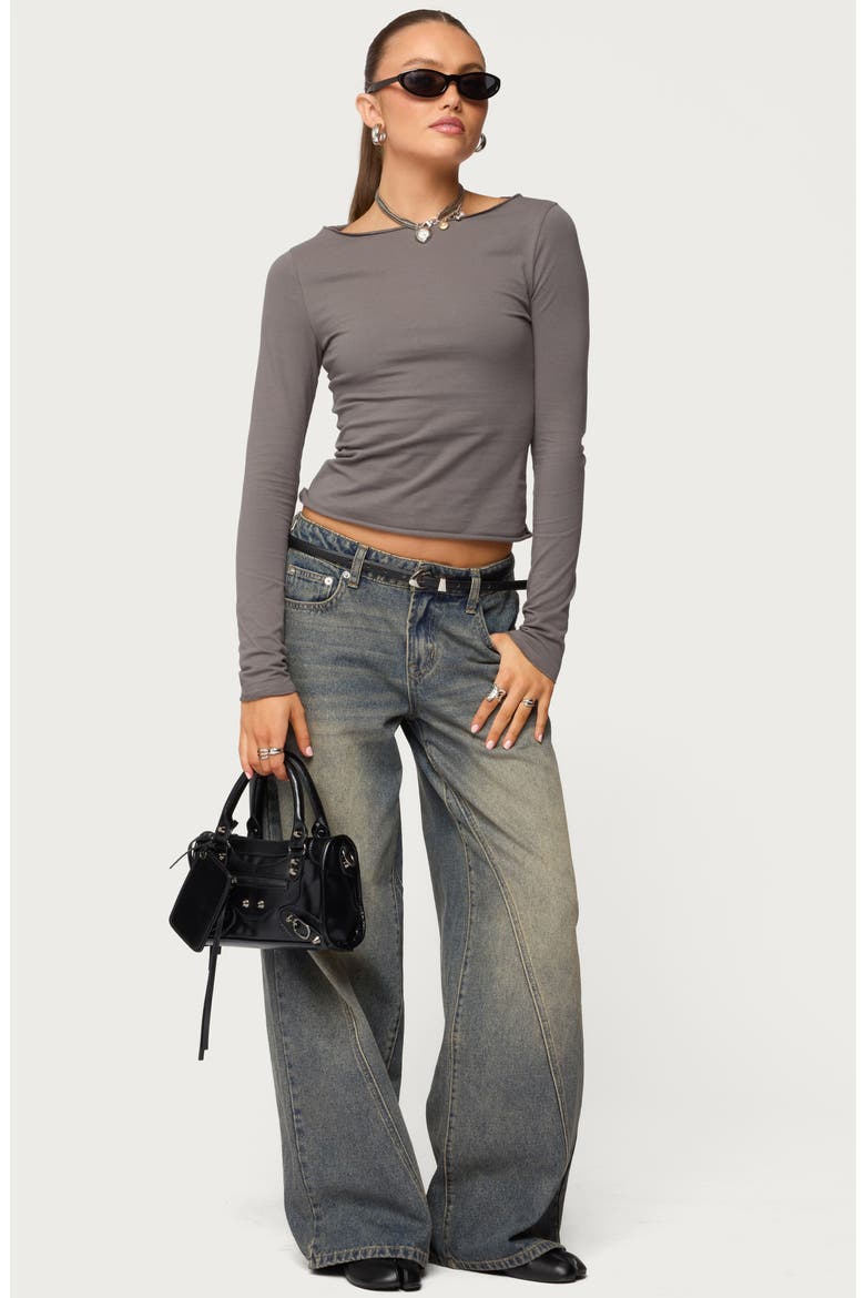 Nico Boat Neck Long Sleeve Top, Alternate, color, DARK-GRAY